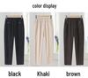 Mom's Warm Winter High-Waisted Velvet Straight-Leg Pants for Seniors