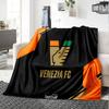 Vene-zia Fußball Flanelldecke, Weiches Polyester, Modernes Design, Ganzjahres für Camping, Reisen, Geschenke für Feiertage oder Geburtstage