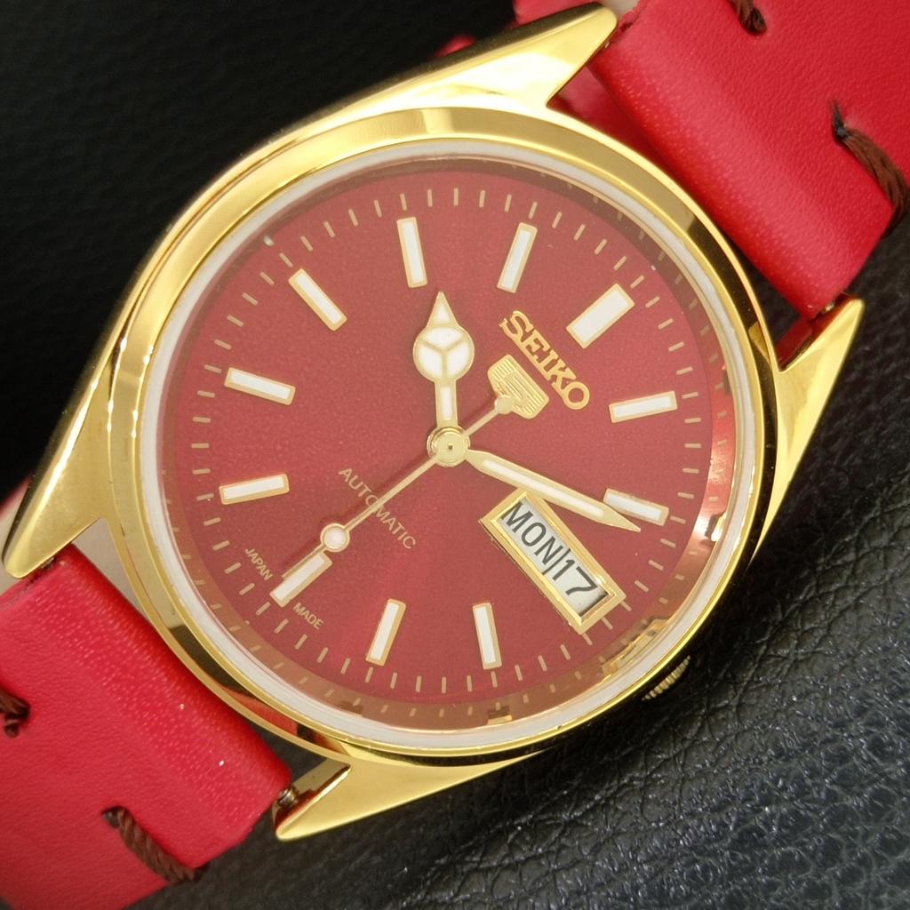 

REFURBISHED SEIKO 5 AUTOMATIC 6309A VINTAGE JAPAN MENS RED DIAL WATCH a442377-1