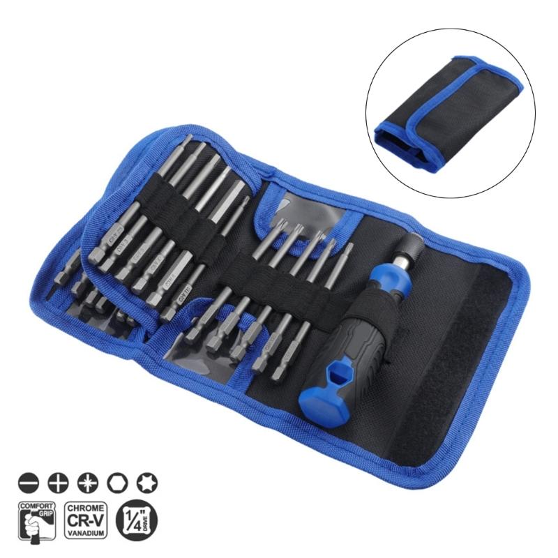 Precision Screwdriver Set 24 in 1 Screwdriver Kit with 23 Bits Impact Screwdriver Electronics Repair Tool for Computer
