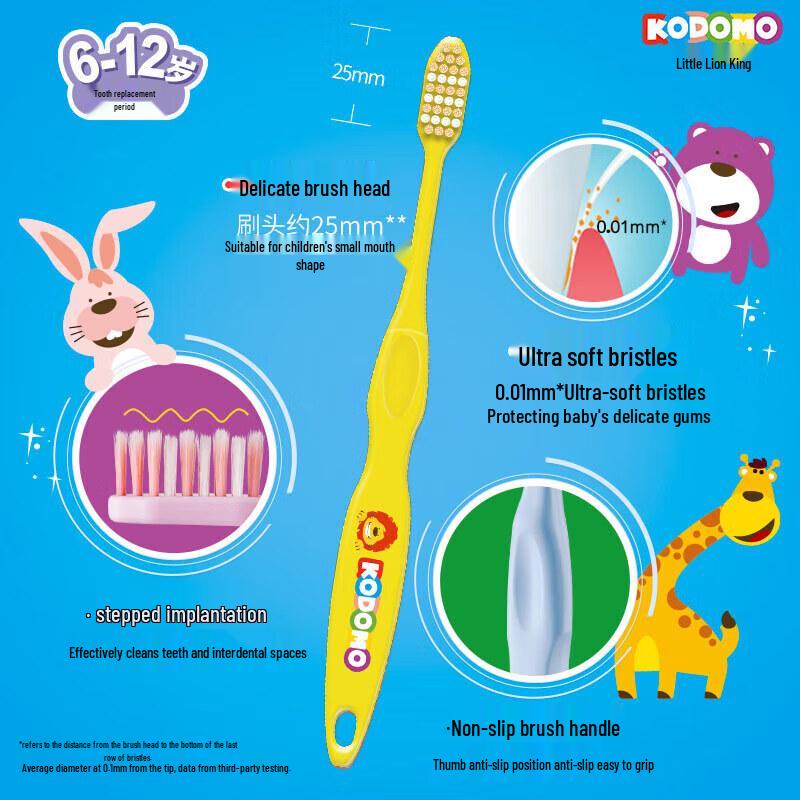 Lion Kids Soft Bristle Toothbrush (3-6 Years, 5-Pack)