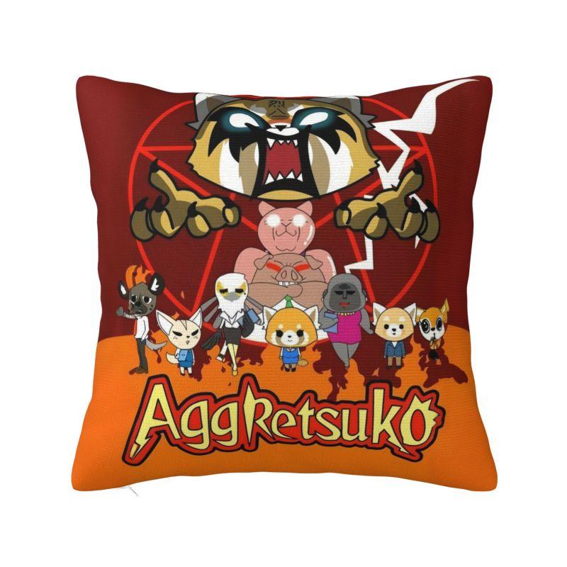 Custom Japan Cartoon Aggretsuko Anime Modern Throw Pillow Cover Bedroom Decoration Chair Cushion