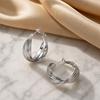 1 Pair Twisted Hoop Earrings for Women, Minimalist Chunky Twisted Earrings, Large Vintage Jewelry for Daily Prom Party