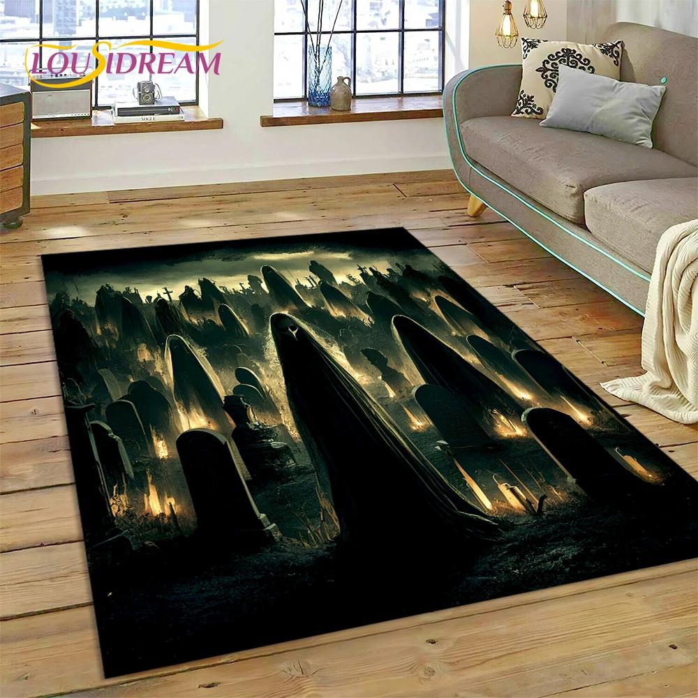 2025 New Gothic Horror Character Skull Ghost Spirit Carpet Rug for Bedroom Living Room Home Sofa Decoration,kids Decor Floor Mat