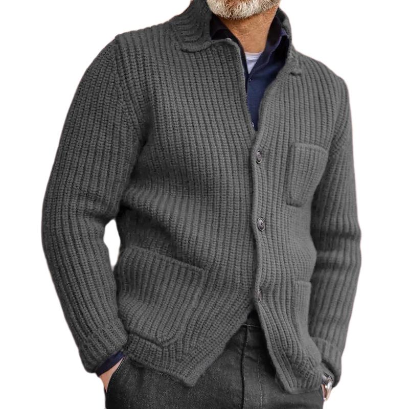 Sweater Stand-up Collar Slim-fit Knitted Cardigan 2025 Winter New Style Plus Size Casual Men's Clothing