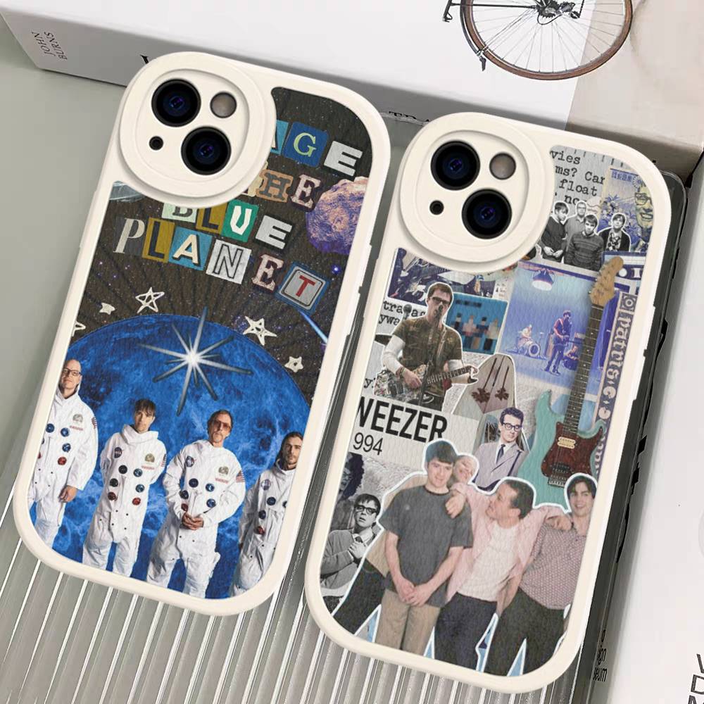 Rock W-Weezer Kapela Pouzdro na telefon Pro IPhone 16 15 14 13 12 11 Pro Max Plus Měkký kožený kryt