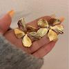 Vintage Large Flowers Dangle Earrings for Women Splicing Metal 3D Flowers Ear Pendant Statement Earrings Jewelry Accessories