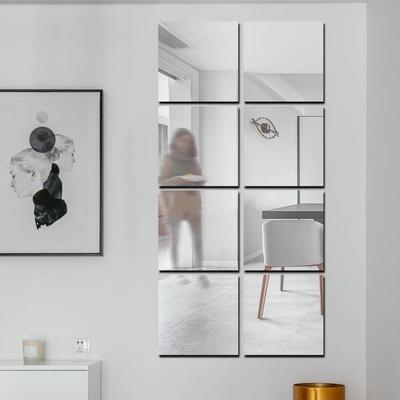 10 Adet Akrilik Kendinden Yapışkanlı Ayna Kırılmaz Cam Çıkartmaları Dekoratif Esnek Ayna Banyo