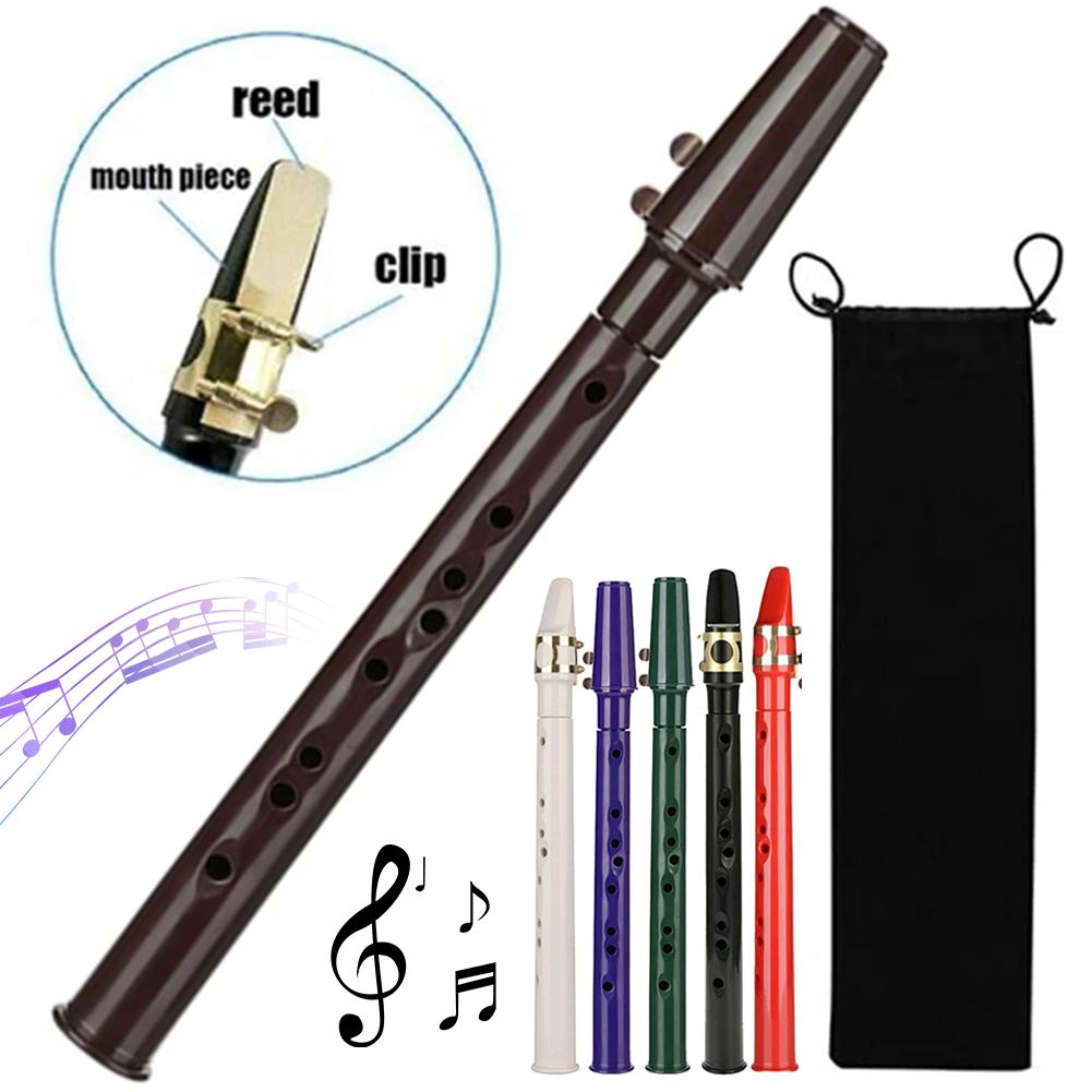 8-Hole Mini Pocket Saxophone with Accessories Portable Saxophone Instrument for Daily Practice Stage Performance