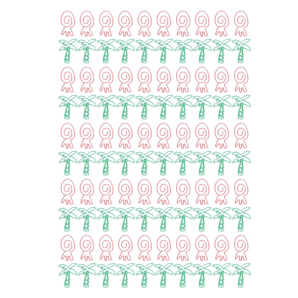 100pcs Paper Clips Portable Mini Electroplating Green Tree Pink Strawberry Shape Metal Paper Clips for Office