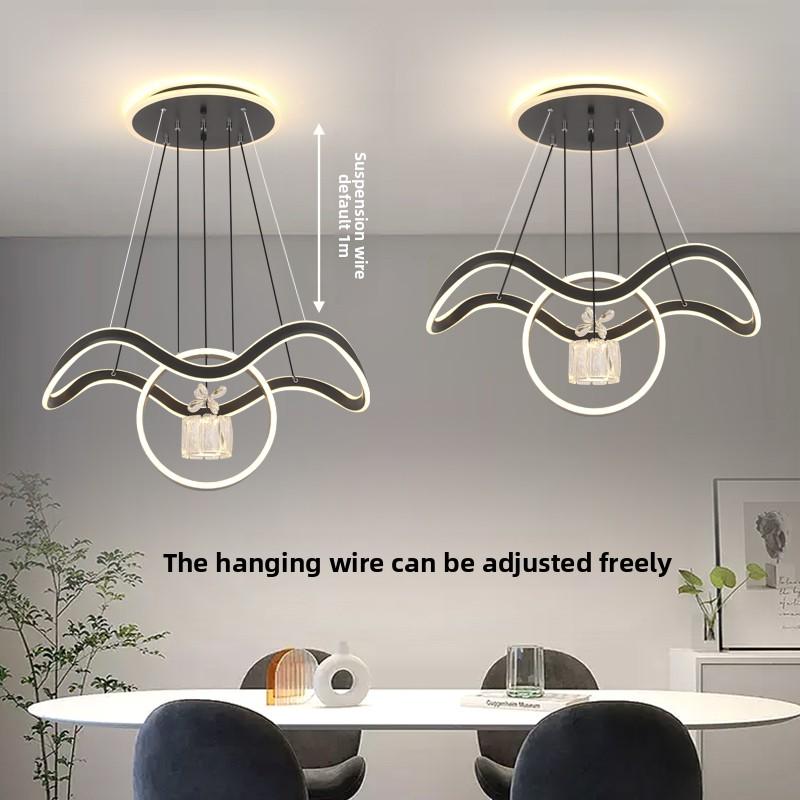 Modern Minimalist Long Dining Table, Bedroom, Living Room, Chandelier