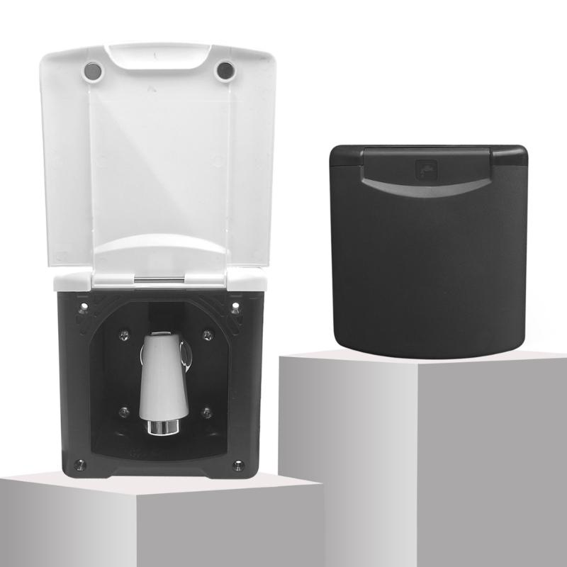 Campers Yacht Shower Box With Magnetic Cover And 180 Degree Opening Flip Lid Water Inlet Adapter With Water Pipe