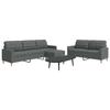 VidaXL 3-piece Sofa Set with Footrest Dark Grey Fabric, Sofa, Sofa Seat, Reclining Sofa, Comfort Sofa, 3278328