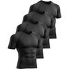 3 Pack Men’s Compression Shirts Short Sleeve Workout Gym Tops, Black, White, Blue