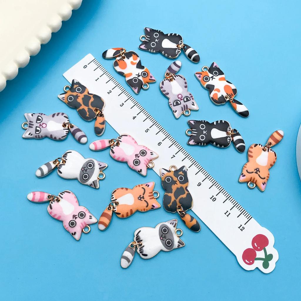 10pcs Little Cat Tail DIY Accessories: Pendant, Headpiece, Necklace, Earrings, Keychain