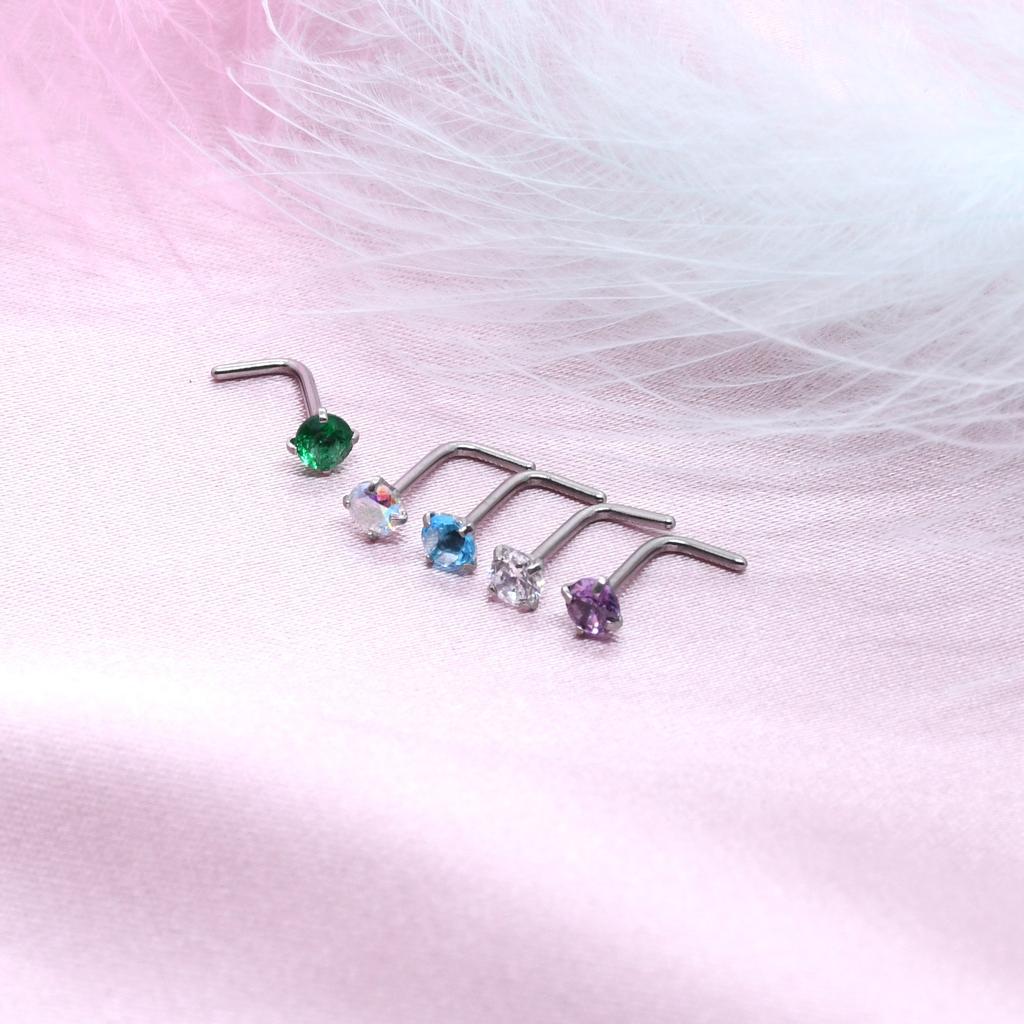 Straight Nose Stud L Nose Stud 5-character Nose Stud European and American Puncture Jewelry, Nose Ring