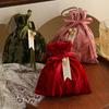 Elegant Ribbon Bow Velvet Candy Box Dust Protect Flower Gift Bag with Tassel Handbag Candy Pouch Wedding Party