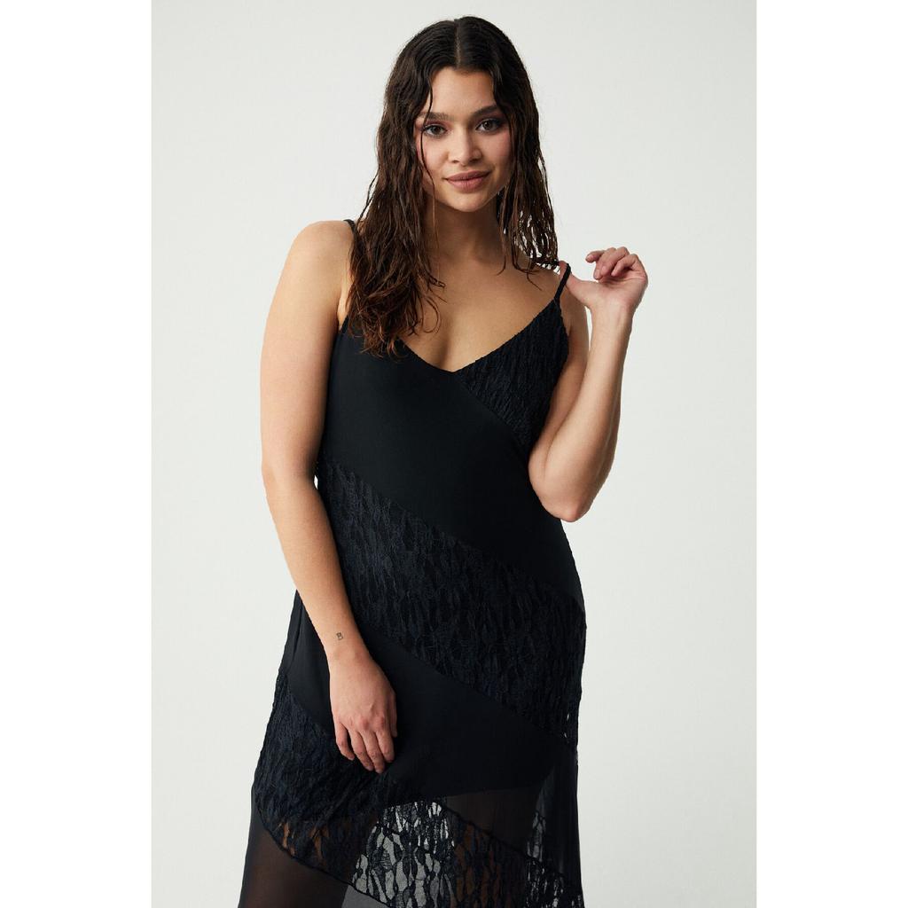 Larsbb Female Tulle And Lace Fabric Up To Half The Lining Adjustable Strap Black Large Size Dress