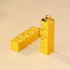 Gold-Plated Shaved Ice Pendant Necklace: Chinese Style Wealth Charm