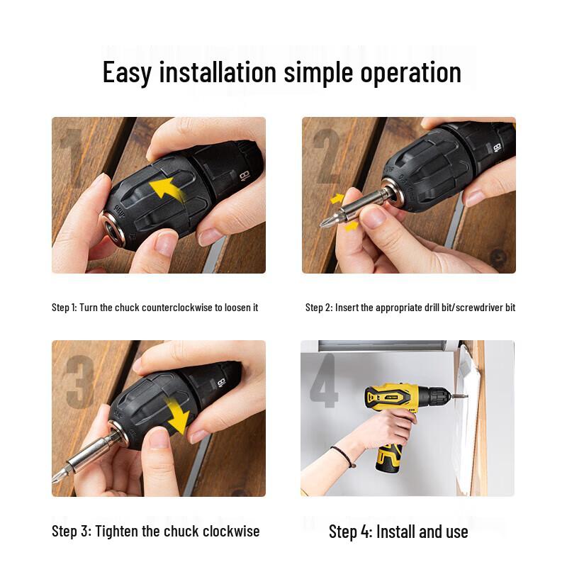 Deli 12V Cordless Drill & Screwdriver CN plug (adapter included)
