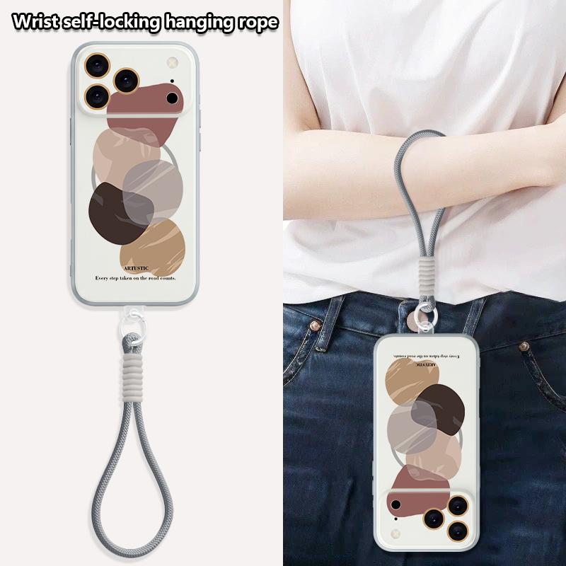 Watercolor Spots Print Hand Strap Case For iPhone 17 Pro Max Hybrid TPU+PC Magnetic For Magsafe Matte Cover For iPhone 16 15 14 13 Pro Max