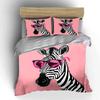 "Zebra-Inspired Funky Decor Trio" Exquisite Three-piece Bedding Set Gift for Kids and Adults