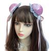 Lace Bowknot Hair Bun Cover Hairclip for Cosplay Party Costume Side Clip Halloween Headwear Role Play Maid Headpiece
