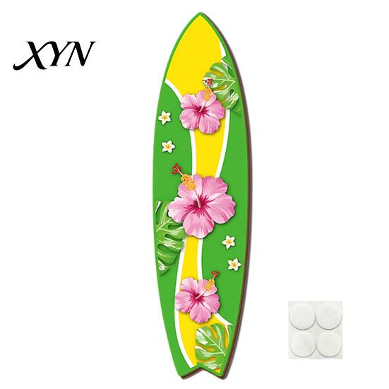 Wooden Surfboard Sign Hawaiian Wall Art, Tropical Beach Decor Sign, Summer Aloha Theme Hanging Plaque Durable for Living Room Kids Room, Coastal Ocean
