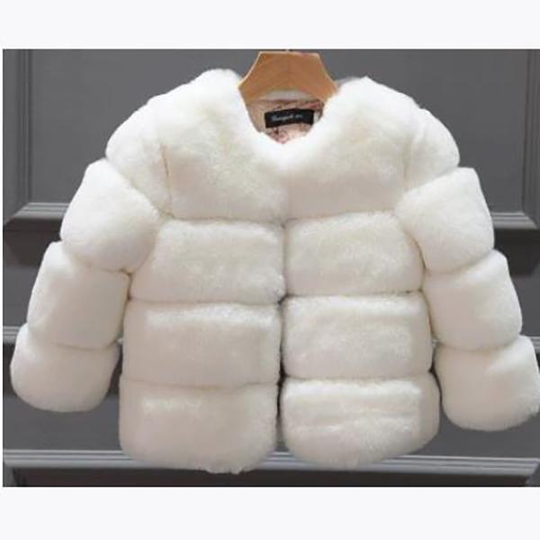 Abrigo de piel sintética para niñas, chaqueta navideña de manga larga para invierno para niñas, abrigo cálido para niñas, ropa de abrigo para niñas