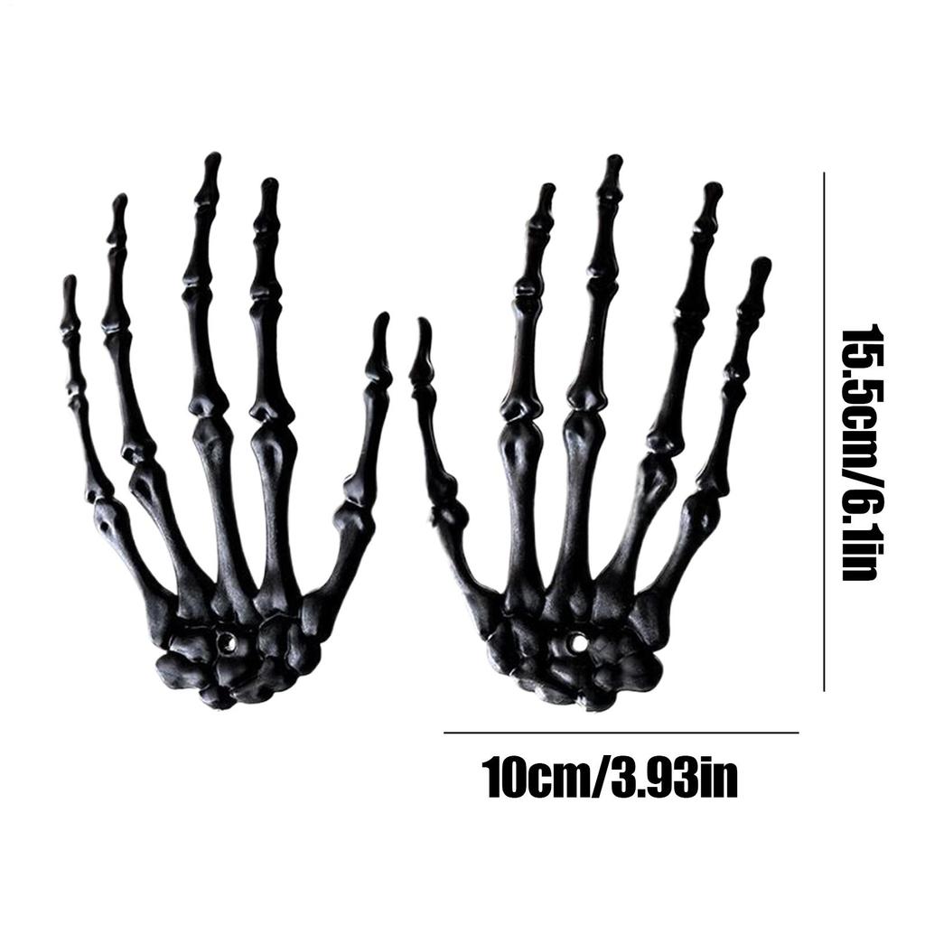 1 Pairs Halloween Decoration Props Halloween Decoration Realistic Life Size Skeleton Hands Plastic Human Hand Bone Plastic Hands