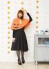 Fluffy Pumpkin Cape Costume Unisex 155cm-165cm