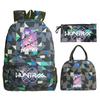 Animation Cartoon With Peripheral Printing Children'S Spine Backpack Set, Primary And Secondary School Student Leisure Schoolbag