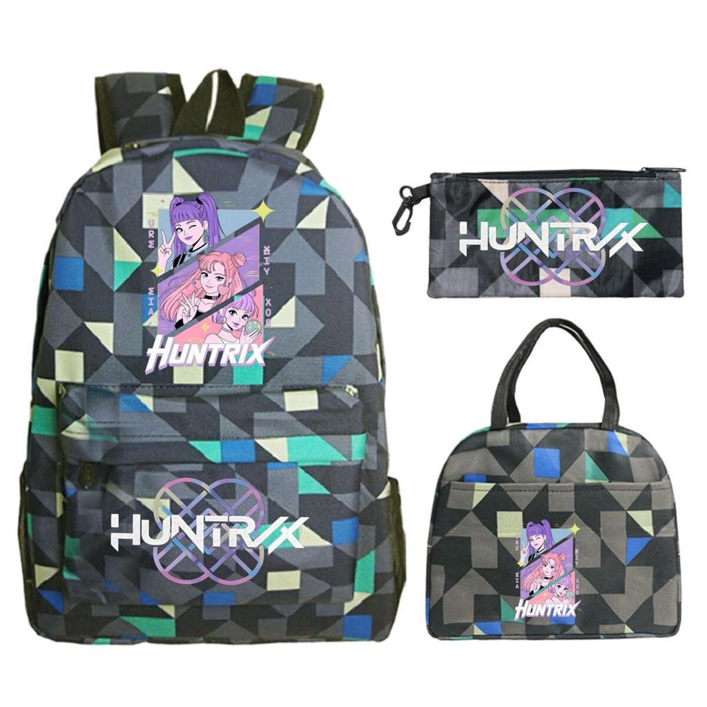 Animation Cartoon With Peripheral Printing Children'S Spine Backpack Set, Primary And Secondary School Student Leisure Schoolbag