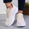 Bequeme Sneaker Frühling und Herbst Neu Runde Spitze Mesh Schnürung Weiche Sohle Rutschfest Low-Top Einzel