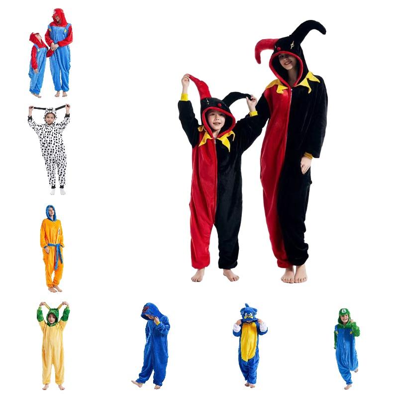 Kids' Cartoon Onesie Sleepwear Hooded And Long Sleeves