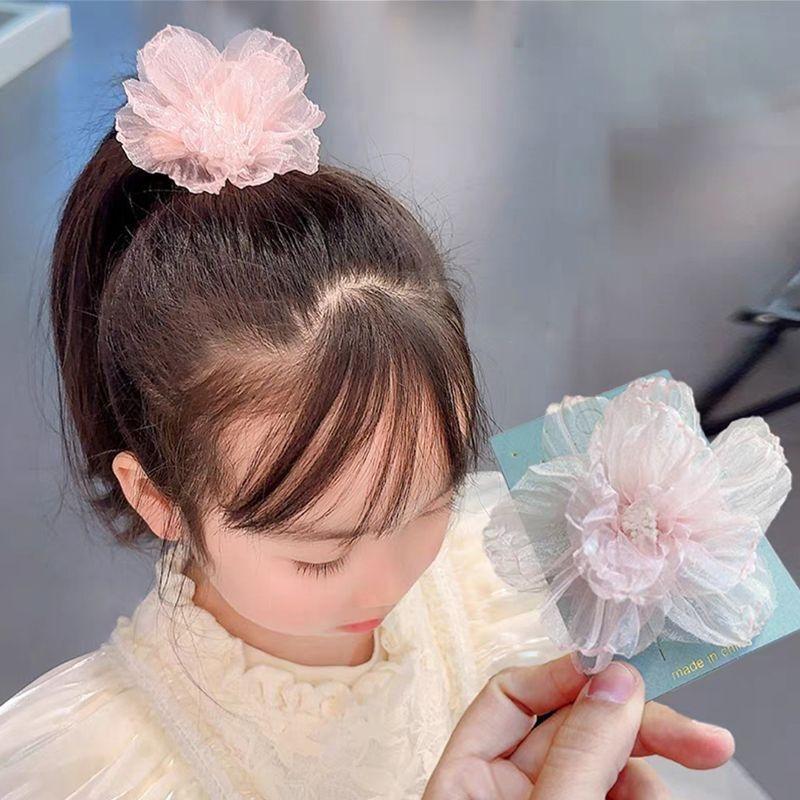 1 ks Nové dětské organzové simulované květinové sponky do vlasů Dívčí roztomilé sponky do vlasů Vlasové klipy Dětské pokrývky hlavy Dětské vlasové doplňky