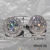 Boucles d'oreilles, Incrustées de Zircon Rond Super Flash Diamant Complet Boucles d'Oreilles Puces Pour Femmes, Boucles d'Oreilles Tempérament Élégant