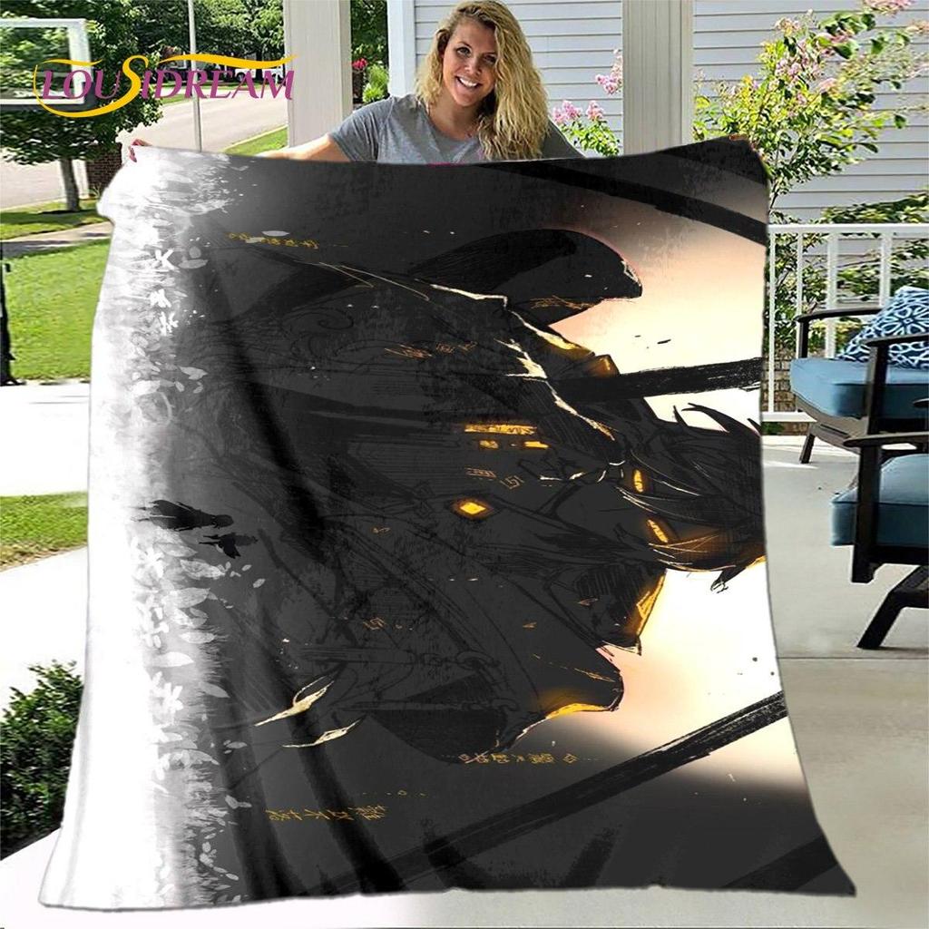 Gra animowana 3D Genshin Impact koc, koc flanelowy rzut koc, miękki ciepły koc do salonu łóżka do sypialni Sofa prezent