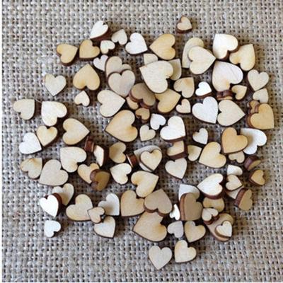 100PCS Cute Decoration Rustic Wedding Decor Wooden Love Heart Crafts Accessories Table Scatter
