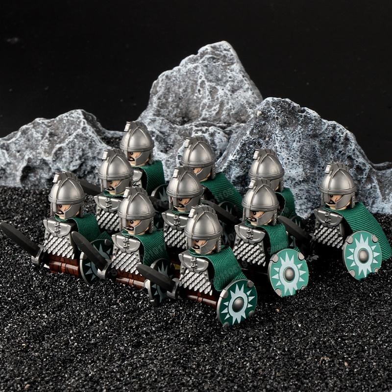 Blocs de Construction Soldats Croisés Militaires Médiévaux Château Chevaliers Hospitaliers Chevaliers Teutoniques Casque de Guerrier Briques Jouet DT8901