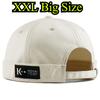 Bonnet Vintage à Grande Tête Sans Visière Casquettes Docker Sans Bord Casquette Dôme Rétro pour Hommes Femmes Hip Hop Printemps Été XL 62