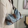 IELGY Fashionable Solid Color One-Shoulder Underarm Bag Large Capacity Commuter Messenger Bag