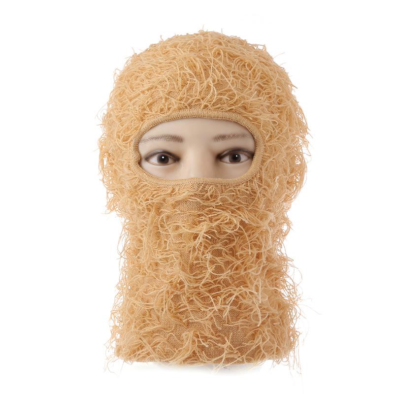 

Single hole balaclava hat men s and women s knitted camouflage masked hat outdoor funny warm hood average size