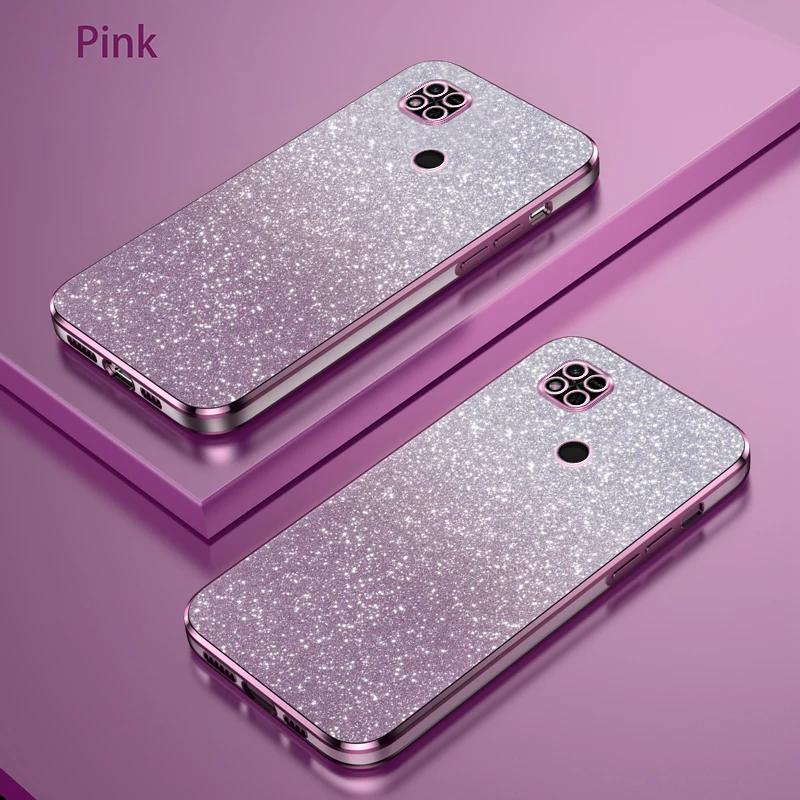 Glänsande Glitterplätering Silikonfodral för Xiaomi Redmi 12 12C 10C 10A 10 10X 9 9A 9C Kameralins Mjukt Baksida