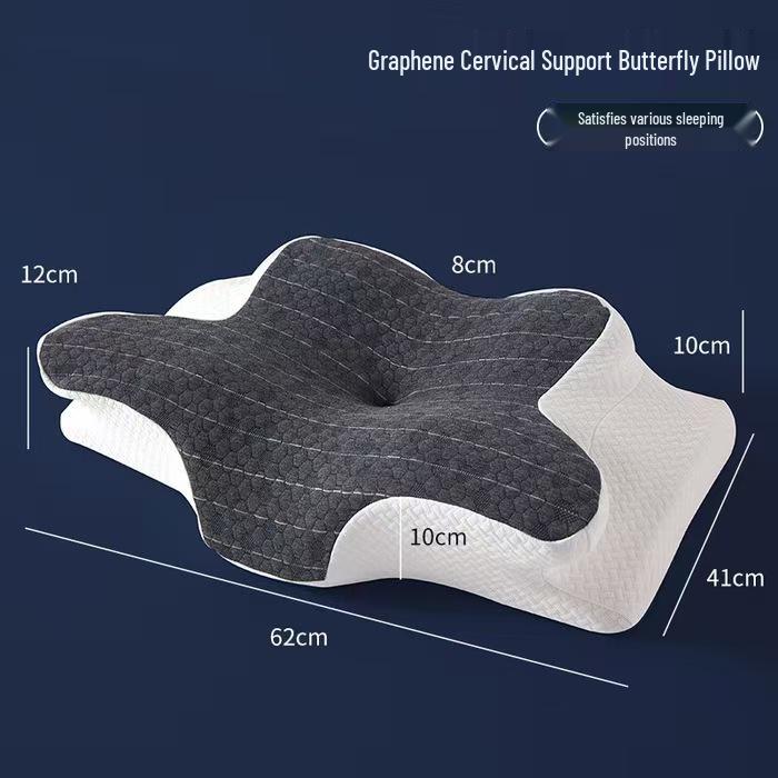 Poduszka na kark z pianki memory w kształcie motyla - Ergonomiczna poduszka wspierająca odcinek szyjny