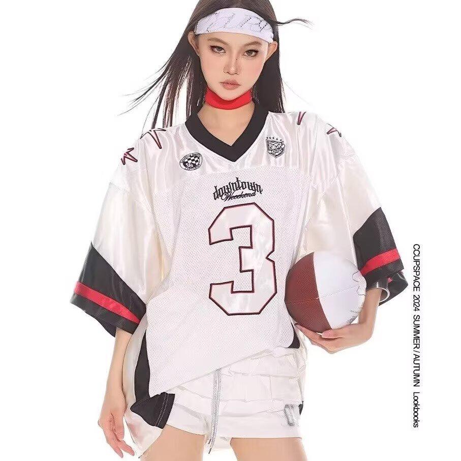 Unisex Sommer Mesh Colorblock Jersey T-Shirt - Atmungsaktiv, Lockere Passform, Kurzärmelig