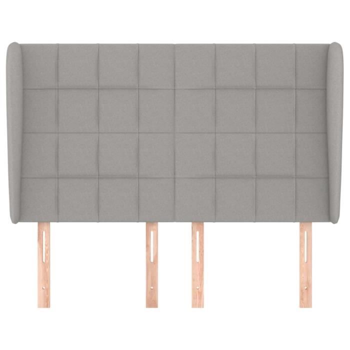 VidaXL Headboard with Ears Light Grey 147x23x118-128 Cm Fabric3117954
