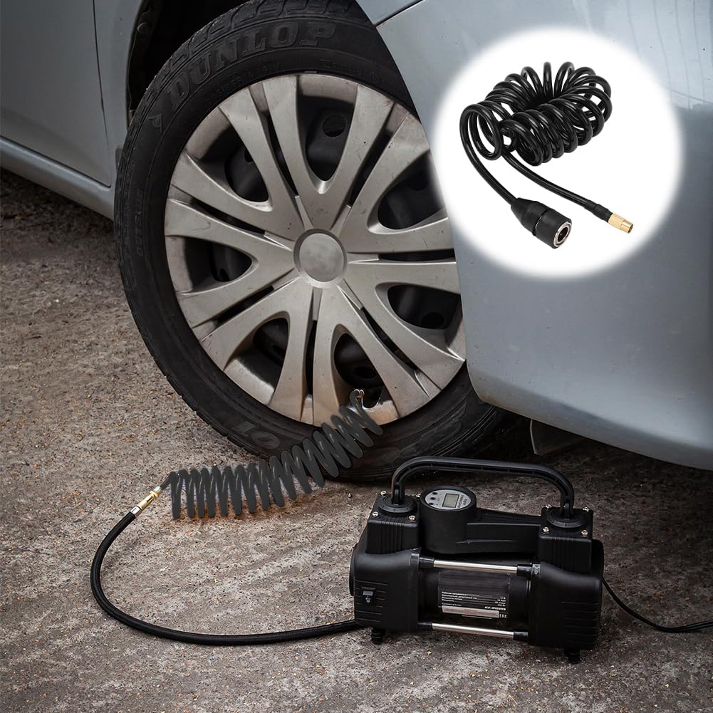 Aufblasbares Schlauchverlängerungsstück, Autopumpenschlauch 9,84 Fuß PS20 Buchse Reifenpumpen-Anschlussadapter-Schläuche Ersatzkompressor Präzision Biegsam Kompatibel
