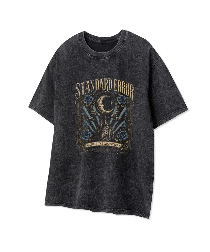STANDARDERROR 87-Stan338 Vintage Moon Castle Pigment Short Sleeve T-Shirt (3 Colors)