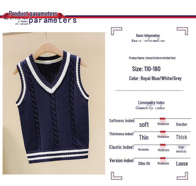 Unisex Strickschulweste: Warme Schülermode für Frühling & Herbst